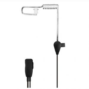 Single Wire Earpiece with Acoustic Tube and Inline PTT